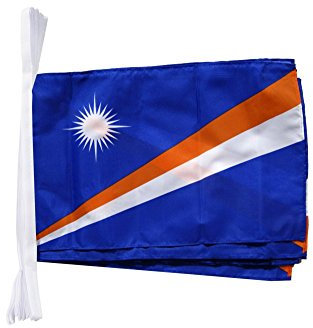 Digni Grande Guirlande 12 Drapeaux Îles Marshall - 30 x 45 cm / 8,9 m Sticker Gratuit