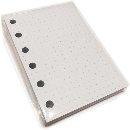 100 Blatt Nachfüllblätter für Planer Pocket Format 82 x 120 mm mit Punkten - Punkte 5 mm für Bullet Journal