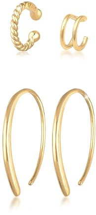Elli Ohrringe Creolen Earcuff Set Basic Blogger Trend 925 Silber
