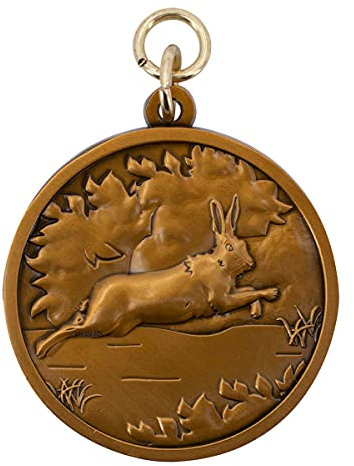 Deitert Jagdmedaille mit Name oder Wunschtext graviert, Motiv - Ente -, Bronze, personalisierte Jagdauszeichnung, Trophäe