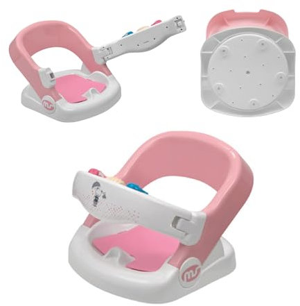 Innovaciones MS 1321 - Asiento De Baño Giratorio 360 Para Bebé Con Reclinado, niñas