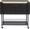 Kare Design Barwagen Milano, Schwarz/Braun, Servierwagen, Eichenholz Korpus, Glas, Stahl Griffe/Füße, 93x97x50 cm (H/B/T)