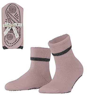 FALKE Damen Hausschuhe Cuddle Pads X-Mas, Baumwolle Schurwolle, 1 Paar, Rosa (Rosewood 8490), 39-42
