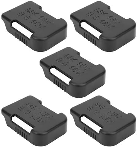 5Pcs Battery Storage Rack Battery Holder Case for 18V Fixing Devices ABS+PC Material Black and Cyan(Black)