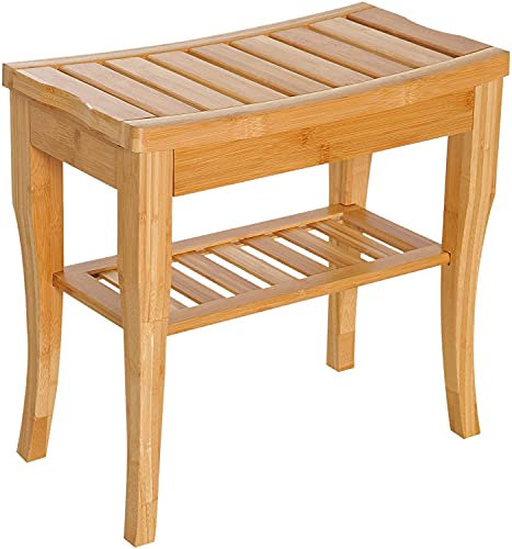 Unibos | Shower Bench Seat | Bath Organizer Stool | Bathroom Chair & Seat with Storage Shelf | Waterproof Shower Stool | Multi Purpose Step Stool | Kids or Adults | Non-Slip | Capacity 150kg