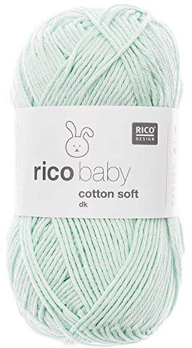 Babywolle Rico Baby Cotton Soft Dk | weich und pflegeleicht | Baumwollmischgarn zum Stricken und Häkeln (031 mint)