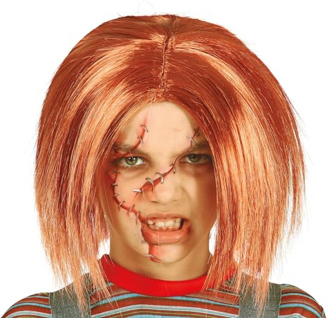 FIESTAS GUIRCA | Wig - Perücke Kinder - Horrorpuppen Stil - Kupferrot Kurz