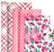 LeZakaa Geschenkpapierrolle mit Blumenmuster, Mini-Rolle, Rose/Punkte/Plaid für Valentinstag, Muttertag, Hochzeit, 43,2 x 304,8 cm, 3 Rollen (42,5 m²)
