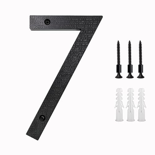 nanlyiau 3D Numéro de maison noir, Hauteur 8in/20cm grand numéro de maison épais 10 mm, matériau ABS,résistant aux intempéries et à la corrosion(ABS 8in7)