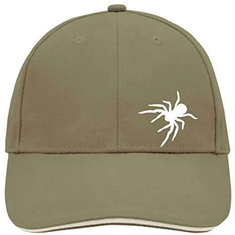 Huuraa Basecap Spinne Silhouette Geschenk Olive/Beige Spinne Accessoire
