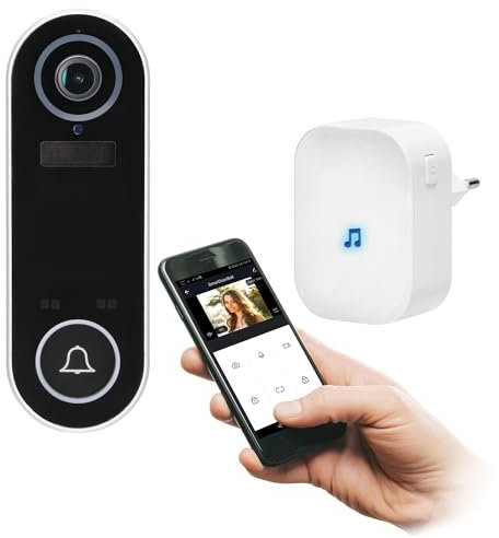 Miratic Türklingel mit Kamera Funk Klingelanlage Außen Video Türklingel - High-Tech Kamera Klingel für Sicherheit und Komfort Wideo Full HD und WLAN 60 Glocken Tuya-Anwendungssteuerung IP65