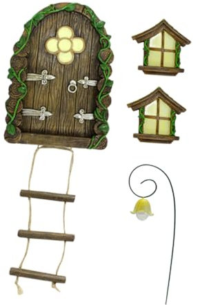 Kisangel Leuchtende Resin Elfenhaus- Und Fenster Baumdekoration Kreative Gartendeko Langlebig Vielseitig Für Innen Außen Und Balkon