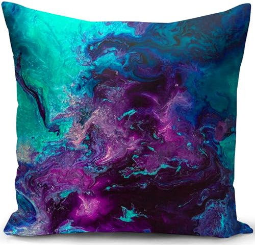 KUNQIAN Kissenbezug Lila Teal Kissen deko Geschenke für sofakissen kissenbezüge dekokissen couchkissen kissenhülle Sofa gartenmöbel Balkon Wohnzimmer Zimmer zierkissen 40x40cm