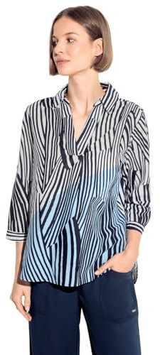 CECIL Damen B344680 Lange gestreifte Bluse, universal Blue, X-Large