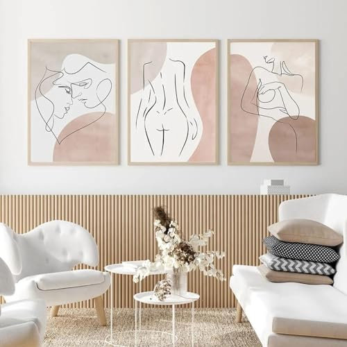 HIPWST Minimale Nackte Frau Poster Abstrakte Paar Kuss Linie Kunstdruck Weiblicher Körper Leinwand Malerei Moderne Wand Bild Home Decor