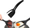 Egalit Spatule à œufs au plat | Spatule anti-adhésive 2 en 1 avec pince alimentaire | Spatule à œufs en silicone | Spatule à œufs en silicone antiadhésif | Outil de cuisine polyvalent pour retourner