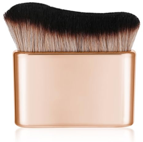 Amaxiu Pinceau autobronzant, pinceau auto-bronzant, pinceau auto-bronzant, applicateur pour visage et corps, pinceau de maquillage, Kabuki (or rose)