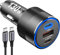 130W USB C Car Charger 3 Port 100W PD3.0/QC4.0/PPS Super Fast Charging Car Charger Adapter with 100W USB C Cable for iPhone 15/14/13 Pro Max, Galaxy S24/S23/S22 Ultra, MacBook Air, iPad, Tablet Laptop