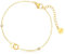Made by Nami Edelstahl Armband Damen Gold mit zwei Edelsteinen und zwei verwundenen Kreisen 16 + 4 cm Mutter Tochter Geschenk Wasserfester Schmuck
