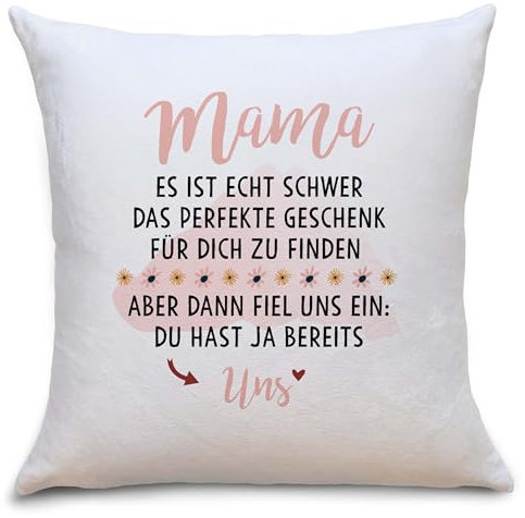 OWLBOOK® Muttertagsgeschenk Kissen Geschenke für Mama zum Muttertag | Geburtstagsgeschenk für Mama Geschenk Geburtstag Polster | Mama Mehrzahl | Flauschig 40x40