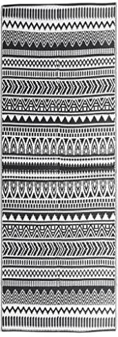 vidaXL Outdoor Teppich Doppellagiges Jacquard-Muster Balkon Terrasse Garten Außenteppich Balkonteppich Gartenteppich Terrassenteppich Schwarz 80x150cm PP