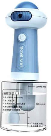 Milageto Electric Dog Cleaning Foam Machine Pets Foam Soap Dispense Pet Grooming Foam Quickly Pet Shampoo Mixing Bottle for Dogs Cats, Blue