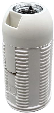 E14 Lampenfassung Weiß 2-teilig mit M10x1 Feingewinde Fassung für Glühlampen und LED Version B