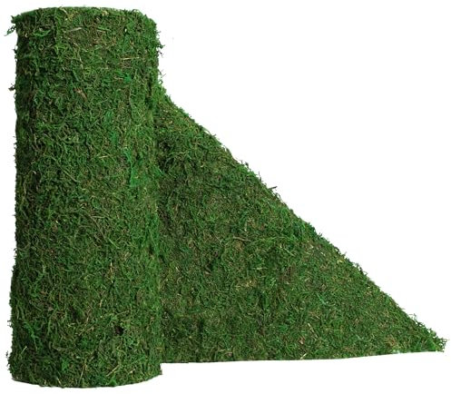 USMOLA Moosrolle, getrocknetes Moos zum Basteln, Moos-Tischläufer für Feengärten, Hochzeits-Walddekoration, konservierte Moosmatte für Tischdekoration (30,5 cm B x 152,4 cm L)