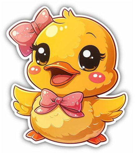 Samunshi® Süße Kawaii Ente als Sticker Anime Tiere Autoaufkleber für Motorrad Fahrrad Roller oder Auto Sticker Fahrrad Mtb Mountainbike Rennrad Cartoon Retro Aufkleber 9x10cm