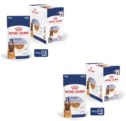 Royal Canin Maxi Adult | Doppelpack | 2 x 10 x 140 g | Alleinfuttermittel für Hunde | Für ausgewachsene große Hunde (26 bis 44 kg) | Vom 15. Monat bis zum 5. Lebensjahr