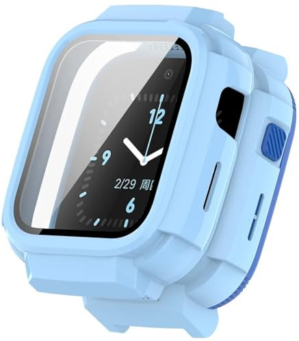 FTRONGRT Hülle Kompatibel mit Mibro T6C, PC + Gehärteter Bildschirmfolie, Stoßfest, All-Inclusive-Schutzhülle Kompatibel mit Mibro T6C Smartwatch.Blau