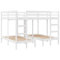 vidaXL Dreifach Etagenbett, Bettgestell mit Lattenrost Rausfallschutz, Bett für Kinder Jugendliche Erwachsene, Kinderbett Holzbett, Weiß 160x200/80x160cm Massivholz Kiefer