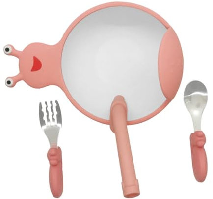 WATIIFUFU 1 Satz Schnecke Silikon Teller Essteller für Kinder Säuglingsnahrungsschale Kindergeschirr teller mit saugnapf kinder kinderteller bestecks Teller essen Geschirr mit Strohhalm Rosa