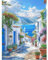 SHEGZHUC 40x50cm Eckige Steine Diamond Painting Haus am Meer Santorin Ägäisches Meer Diamond Painting Landschaft Berge Mosaik Diamant Malerei Kunst Stickerei Kreuzstich Bilder Geschenk Wanddekoration
