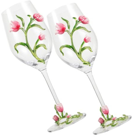 PHENOFICE 2 Pezzi Calice Di Vino A Tulipano Bicchiere Di Contenitore Per Vino Piede Per Feste E Regali