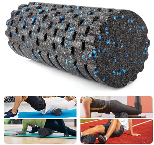 Pizsieat Faszienrolle Wirbelsäule mit 3D-Texturmassage, | 33 x 14CM | Blackroll Foam Roller,Mittlere Härte Fazienrolle Rücken Massagerolle zur Muskelverspannungen lindern für Rücken wirbelsäule Beine
