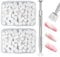 Qufiiry 200 PCS Nail Sponges for Ombré, Nail Art Tools Sponge Brush, Nail Art Sponge with 1 Metal Grabber Nail Brushes Storage and Box for Nail Art Design Manicure Diy