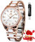 OLEVS Automatikuhr für Damen, selbstaufziehend, Diamant-Armbanduhr, luxuriöses Kleid, Roségold, Keramikuhr für Frauen, Liebe, Herz, Datum, 6637: Weiß, Armband