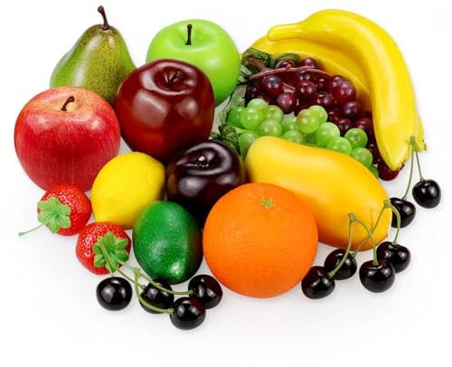 20 pezzi di frutta finta, decorazione di frutta artificiale che sembra reale, frutta finta per la decorazione del centrotavola della cucina della festa, esposizione di frutta di scena della fotografia