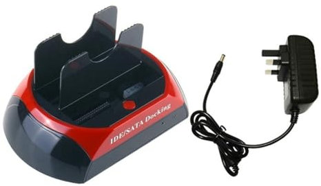 Ptdfjspt Dual Slot Hard Drive Docking Station for 2.5&3.5 Inch/IDE HDD SSD USB External Disk Box Enclosure Case UK Plug