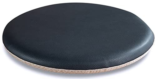 HADECOLL Rundes Stuhlkissen Aus Memory-Schaum, Rutschfestes Sitzpolster Aus Leder Für Schlafzimmer, Sofa, Hocker, Weiches Bodenkissen Für Die Heimdekoration, Braun, 33 cm, Jet Blue 43 cm (17 Zoll)