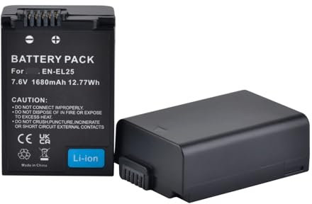 Lithium Battery:7.6V 1680mAh EN-EL25 ENEL25 ENEL25B Battery And USB Charger,Compatible For Nikon,for Z FC Z50 Z30 ZFC Camera Rechargeable Li-ion Battery(2 Battery)