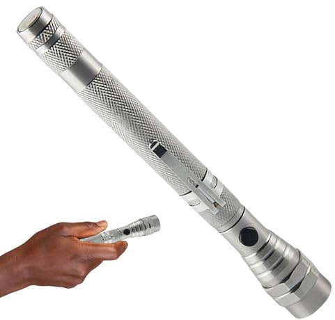 Mppchhn Telescopic LED Magnetic Flashlight | Telescopic Torch with Magnet | 360 Swivel Work Lights | Extendable Flashlight | Waterproof Portable for Outdoor Camping Workshop