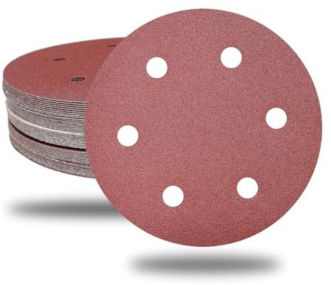 215mm 6 Hole Sanding Discs 30Pk, Multi-Grit P80-P240 for Drywall Sander | Multi-Grits P80/P100/P120/P150/P180/P240, Aluminium Oxide, Hook and Loop for Drywall, Joint Compound, Paint, Wood, Plastics
