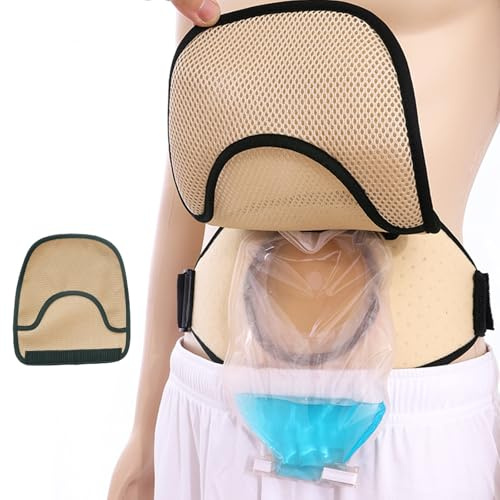 Abdominale Stoma Gürtel, Verstellbarer Stoma Bandage, Postoperativer Stomagürtel mit 2 Stützbeuteln, Bietet Schutz für Den Stomabeutel