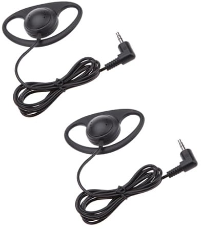 YUEHISY Cuffia Auricolare a Forma di D, Auricolare Laterale Singolo da 3,5 Mm, Driver da 23 Mm, Cavo Rinforzato, Spina a L, Pieghevole per Conferenze con Guida Turistica (2PCS)