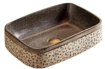 Lavandino da bagno Lavandino da appoggio quadrato cinese retrò, in ceramica for esterni, 48 x 33 12 cm (L P A) Bacino di vanità