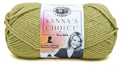Lion Brand Yarn Vanna's Choice, Aran Weight Yarn for Knitting, Crochet, and Crafts, Dusty Green, 1 Pack