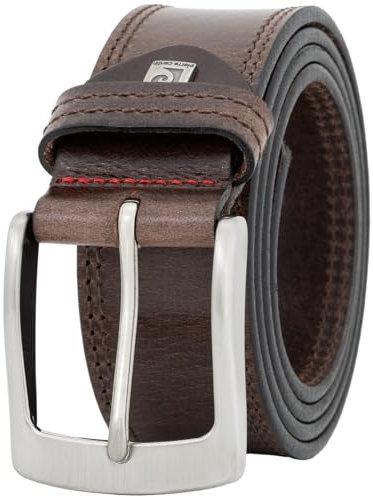 Pierre Cardin Leder-Gürtel Herren, Jeans-Gürtel Herren 40 mm breit, Gürtel Herren, Vollrindleder XL dunkelbraun, Size:110