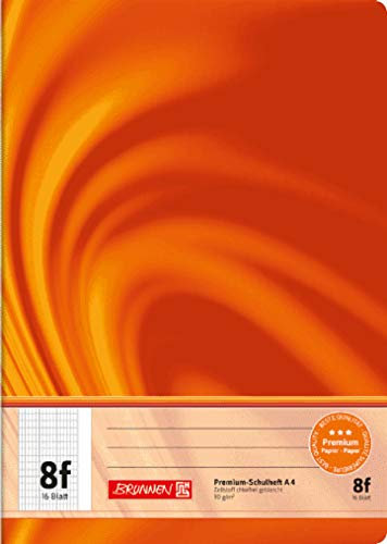 BRUNNEN Schulheft Premium Vivendi | A4, Lineatur 8f, 16 Blatt, orange